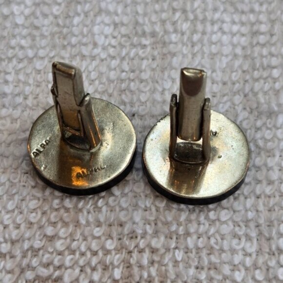 Alpaca Mexico Black and Silver Aztec Tribal Design Cufflinks - Picture 2 of 7
